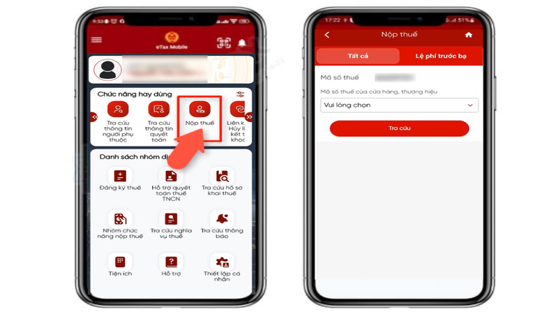 Các bước thực hiện nộp thuế cá nhân trực tuyến qua ứng dụng eTax Mobile